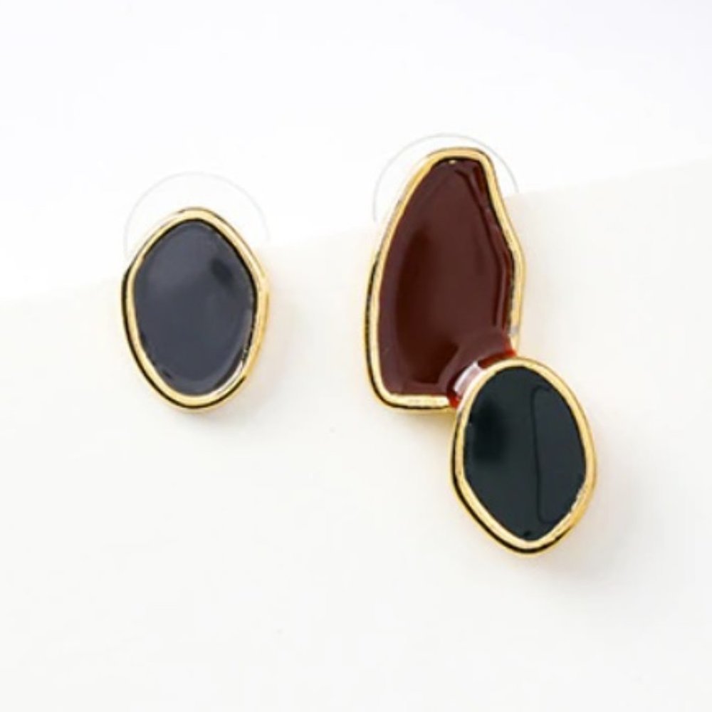 Earrings Asymmetrical Enamel